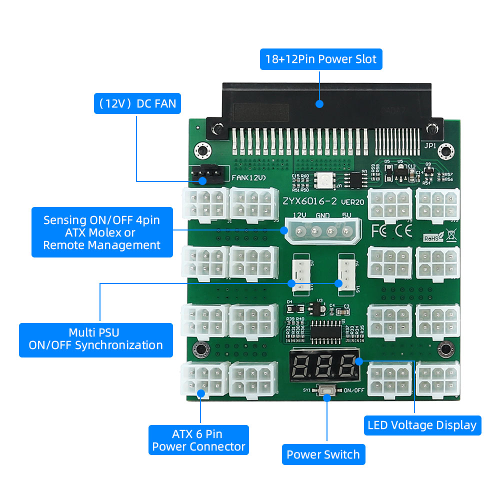 Breakout Board Dell 750W 1100W - 2000W Atx Mining Power Supply review and price