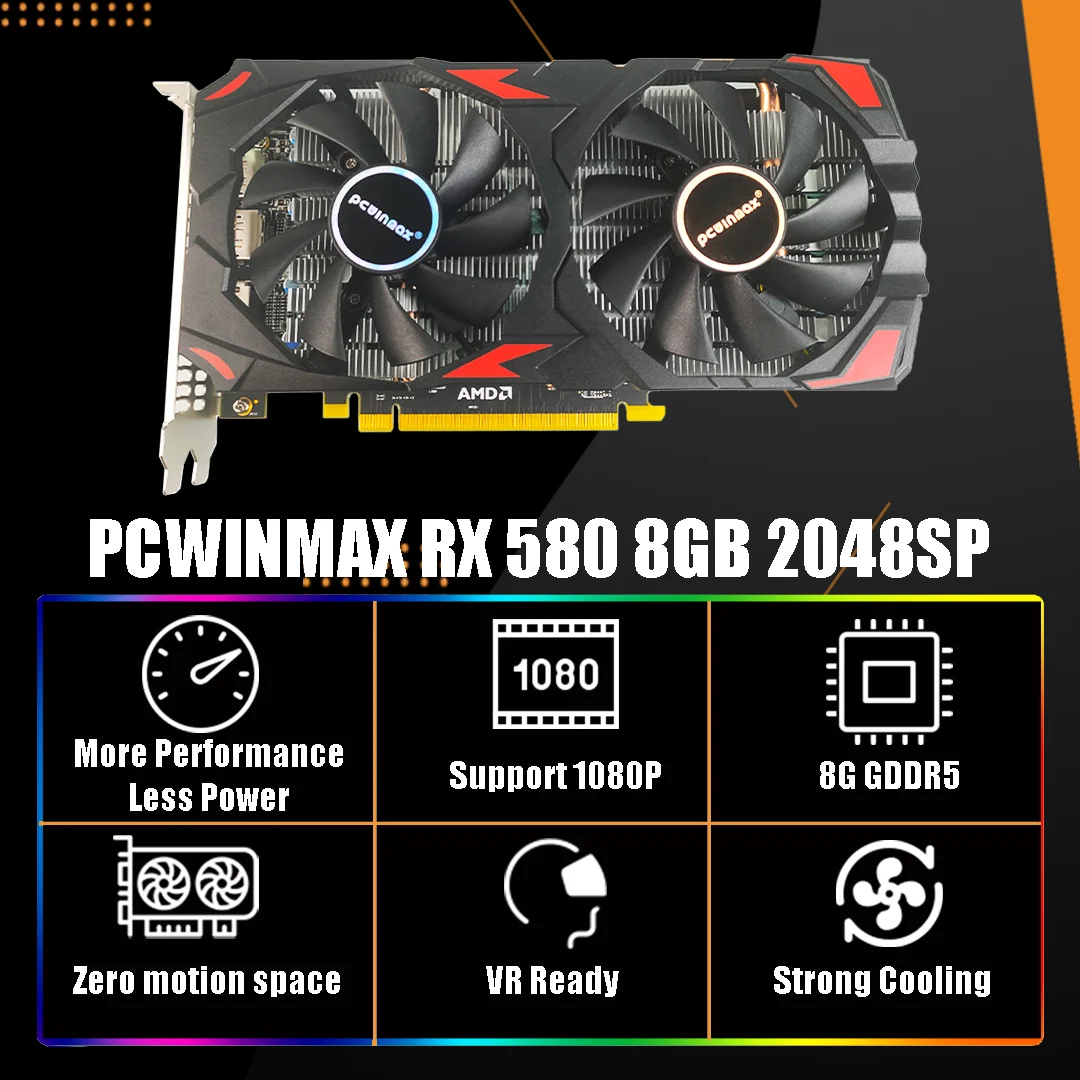PCWINMAX New Radeon RX580 8GB  - Rx 580 8Gb 2048Sp Gpu review and price