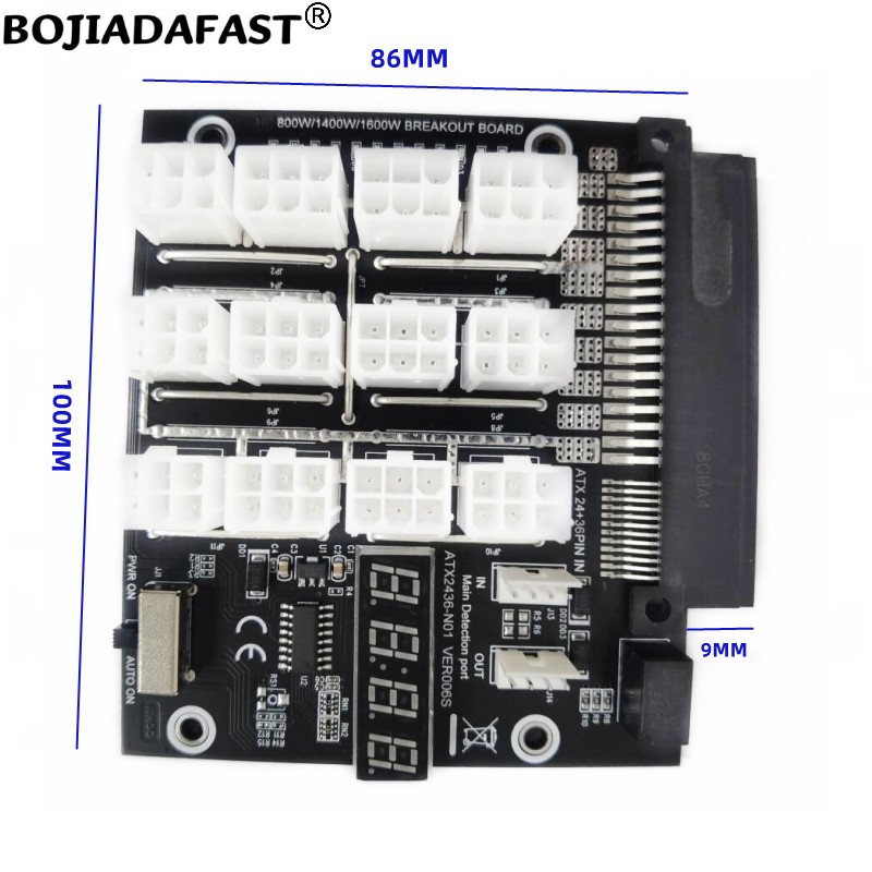 12 * PCI-E 6Pin Connector Brea - 2400W Server Psu Breakout Board review and price